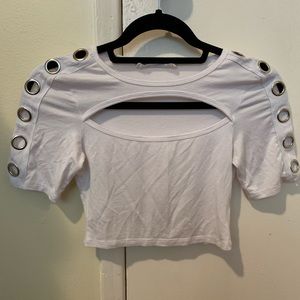 LF white crop top